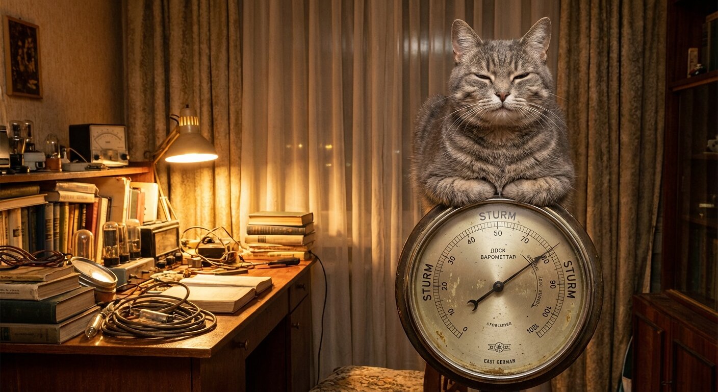 A cat sitting on scientific equipment